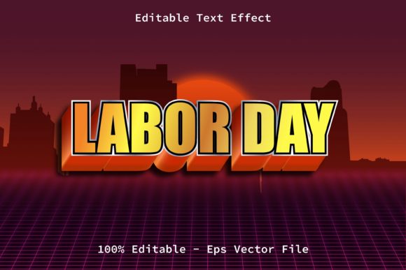 Download Labor Day Modern Retro Style Text Effect - Premium Resources