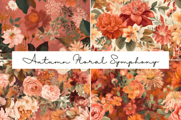 Download Autumn Floral Symphony Seamless Patterns - Seamless pattern Collection