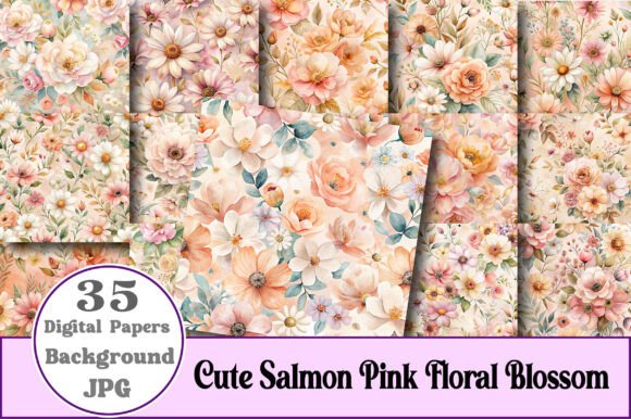 Download Cute Salmon Pink Floral Blossom Patterns - Cute Collection